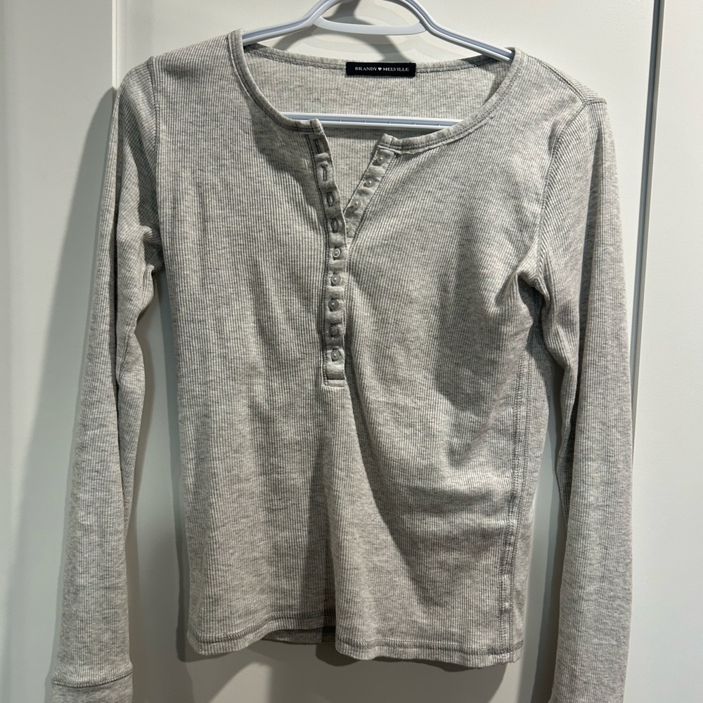 Brandy Melville Heather Gray Knit Top